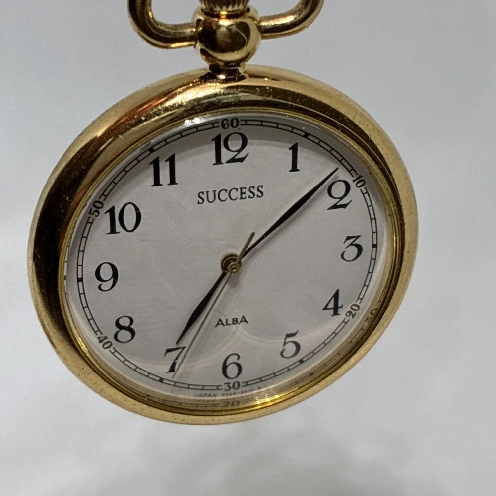 Vintage SEIKO SUCCESS Alba V306-9A00 Quartz Pocket Watch - Running!